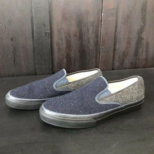 Sperry Mens Top-Siders 100% Wool Slip Ons Navy & G